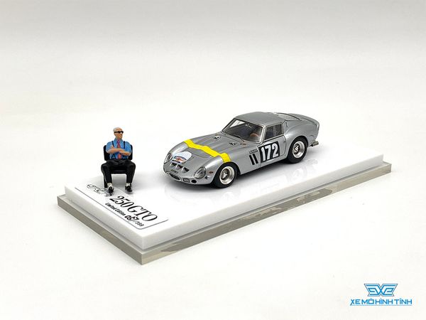 Xe Mô Hình Ferrari 250GTO + Figure 1:64 JEC ( Bạc Viền Vàng )