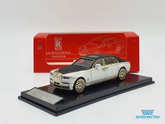 Xe Mô Hình Rolls-Royce Phantom 1:64 Collector's Model (Trắng Mui Đen Viền Vàng)