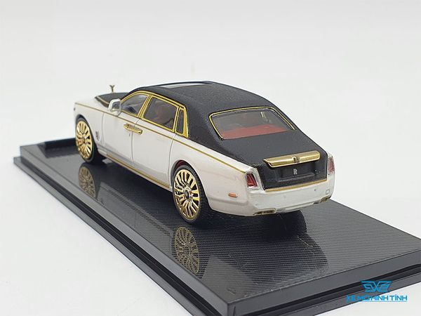 Xe Mô Hình Rolls-Royce Phantom 1:64 Collector's Model (Trắng Mui Đen Viền Vàng)