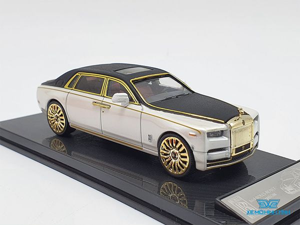 Xe Mô Hình Rolls-Royce Phantom 1:64 Collector's Model (Trắng Mui Đen Viền Vàng)