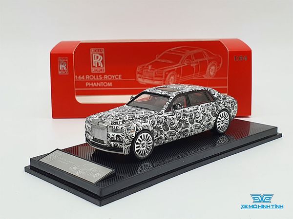 Xe Mô Hình Rolls-Royce Phantom 1:64 Collector's Model (Trắng Hoạ Tiết Đen)