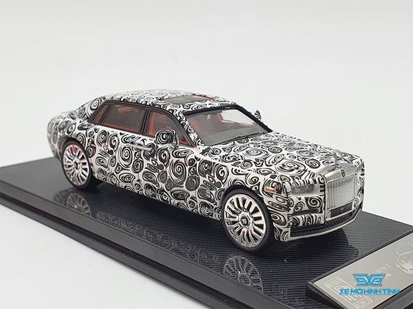 Xe Mô Hình Rolls-Royce Phantom 1:64 Collector's Model (Trắng Hoạ Tiết Đen)