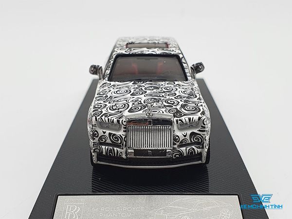 Xe Mô Hình Rolls-Royce Phantom 1:64 Collector's Model (Trắng Hoạ Tiết Đen)