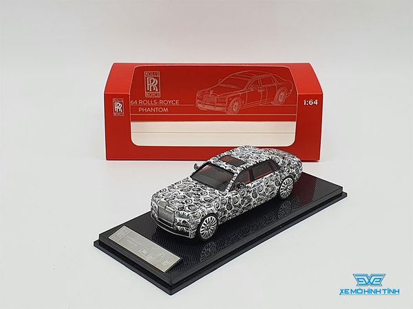 Xe Mô Hình Rolls-Royce Phantom 1:64 Collector's Model (Trắng Hoạ Tiết Đen)