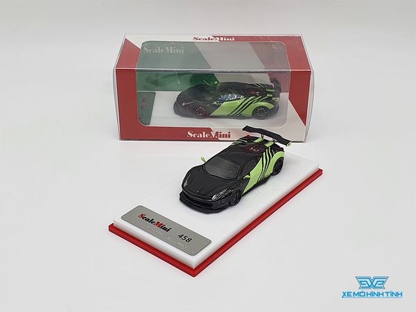 Xe Mô Hình Ferrari 458 Limited 299pcs 1:64 ScaleMini ( Đen/Xanh)