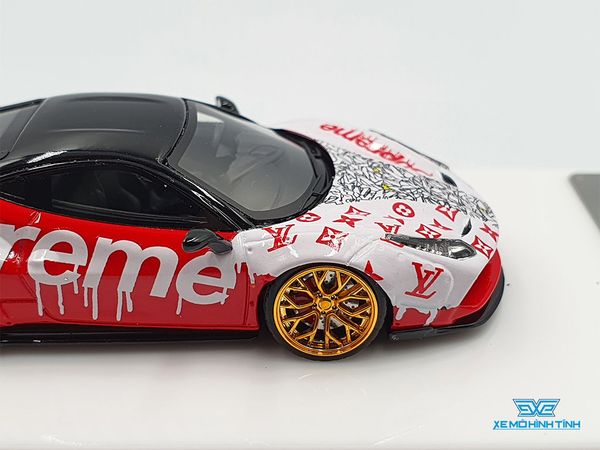 Xe Mô Hình Ferrari 488 Superme & LV 1:64 Scale Mini ( Đỏ )