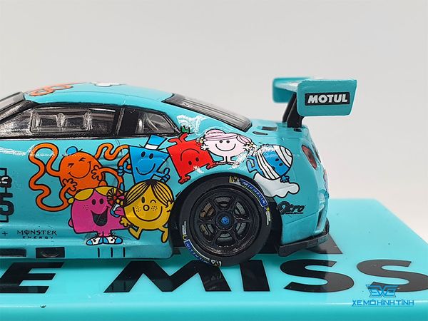 Xe Mô Hình Nissan GT-R Nismo GT3 Legion of Racers 2020 Champion Mr.Men Little Miss 1:64 Tarmac Works( Xanh Min Hoạt Hình )