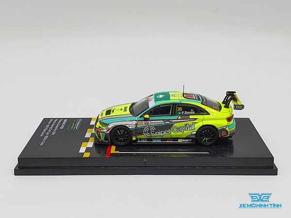 Xe Mô Hình Audi RS 3 TCR Macau Touring Car Cup 2019 1950cc Class Winner Filipe de Souza 1:64 Tarmac Works ( Xanh Dạ Quang )