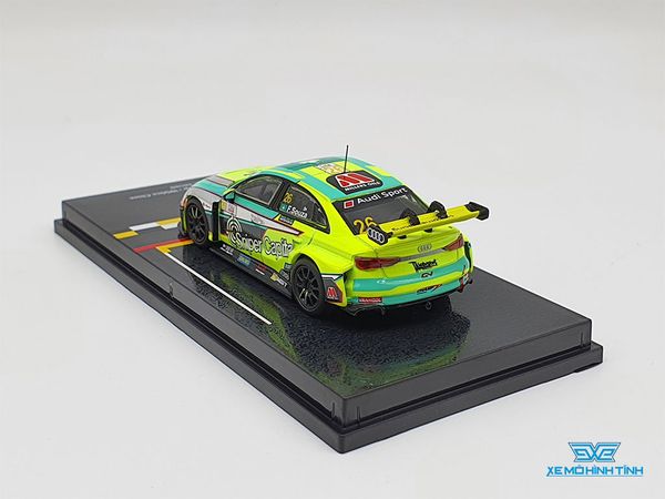 Xe Mô Hình Audi RS 3 TCR Macau Touring Car Cup 2019 1950cc Class Winner Filipe de Souza 1:64 Tarmac Works ( Xanh Dạ Quang )