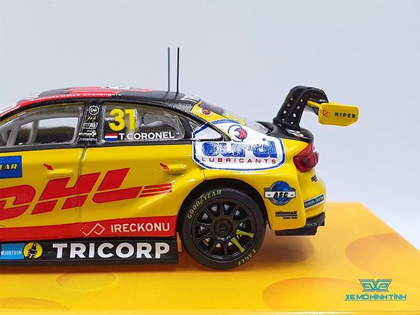 Xe Mô Hình Audi RS3 LMS WTCR Race of slovakia 2020 Winner Tom Coronel 1:64 Tarmac Works( Vàng )