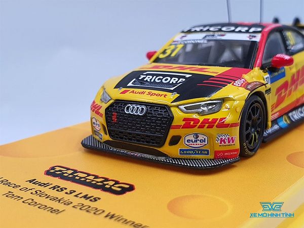 Xe Mô Hình Audi RS3 LMS WTCR Race of slovakia 2020 Winner Tom Coronel 1:64 Tarmac Works( Vàng )