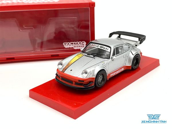 Xe mô hình Porsche RWB 930 China Special Edition 1:64 Tarmac Works ( Bạc Viền Đỏ )