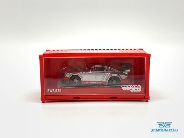 Xe mô hình Porsche RWB 930 China Special Edition 1:64 Tarmac Works ( Bạc Viền Đỏ )