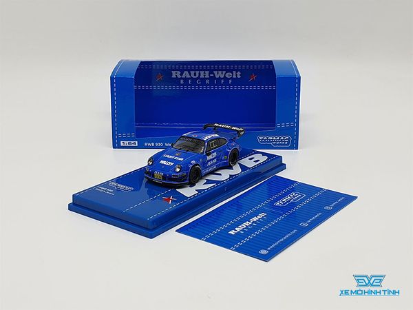 Xe Mô Hình Porsche RWB 930 Rauh-Welt Wally's Jeans 1:64 Tarmac Works ( Xanh dương )