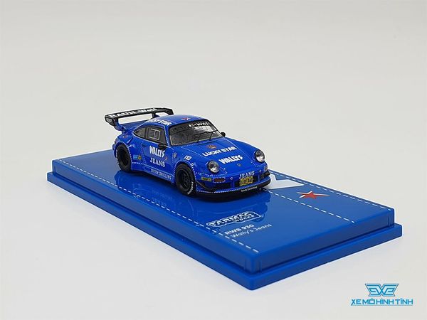 Xe Mô Hình Porsche RWB 930 Rauh-Welt Wally's Jeans 1:64 Tarmac Works ( Xanh dương )