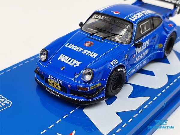 Xe Mô Hình Porsche RWB 930 Rauh-Welt Wally's Jeans 1:64 Tarmac Works ( Xanh dương )