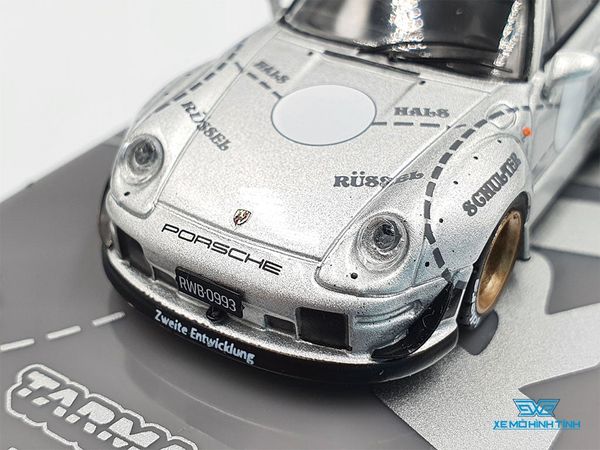 Xe Mô Hình Porsche RWB 993 Special Edition 1:64 Tarmac Works ( Bạc )