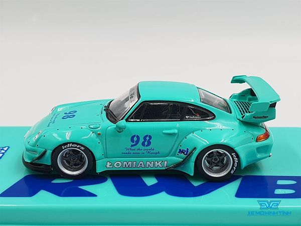 Xe Mô Hình Porsche 993 RWB Lomianki 1:64 Tarmac Works ( Xanh Lá )