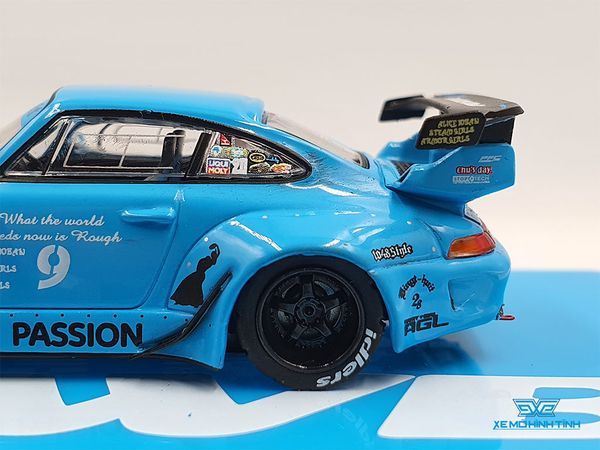 Xe Mô Hình Porsche RWB 993 1:64 Tarmac Works (Xanh BaBy)