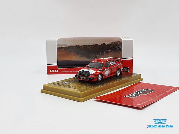 Xe Mô Hình Mitsubishi Lancer Evolution VI New Zealand Rally 1999 Winner 1:64 Tarmac Works ( Đỏ )