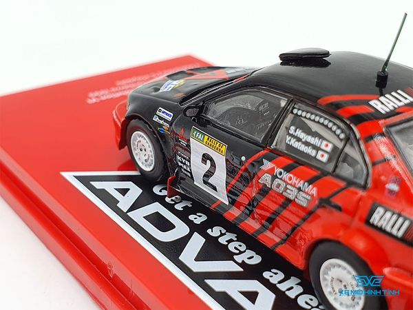 Xe Mô Hình Mitsubishi Lance Evolution VI Winner Rally of Canberra 1999 Y.Kataoka / S.Hayashi 1:64 Tarmac Works (Đỏ Advan)