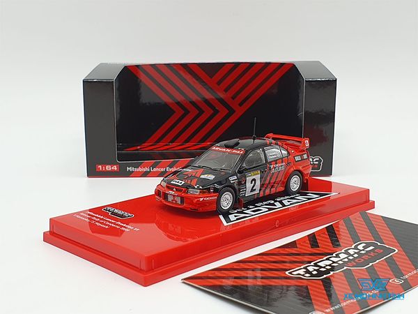 Xe Mô Hình Mitsubishi Lance Evolution VI Winner Rally of Canberra 1999 Y.Kataoka / S.Hayashi 1:64 Tarmac Works (Đỏ Advan)