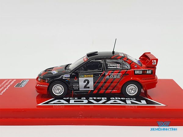 Xe Mô Hình Mitsubishi Lance Evolution VI Winner Rally of Canberra 1999 Y.Kataoka / S.Hayashi 1:64 Tarmac Works (Đỏ Advan)