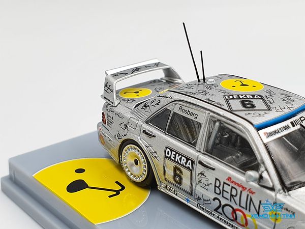 Xe Mô Hình Mercedes-Benz 190E 2.5-16 Evolution II DTM 1992 Keke Rosberg 1:64 Tarmac Works ( Bạc )