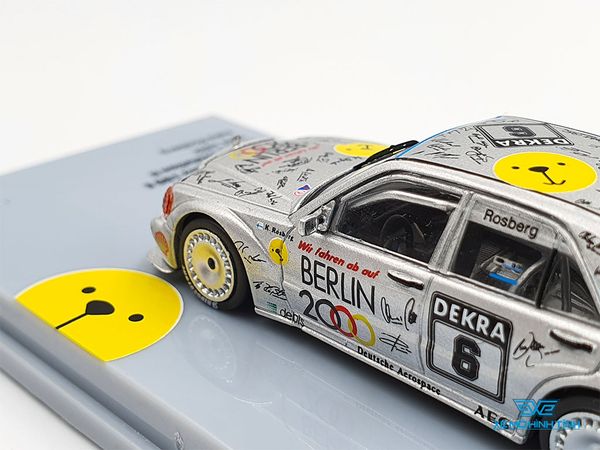 Xe Mô Hình Mercedes-Benz 190E 2.5-16 Evolution II DTM 1992 Keke Rosberg 1:64 Tarmac Works ( Bạc )