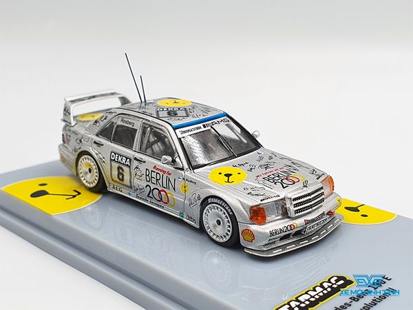 Xe Mô Hình Mercedes-Benz 190E 2.5-16 Evolution II DTM 1992 Keke Rosberg 1:64 Tarmac Works ( Bạc )