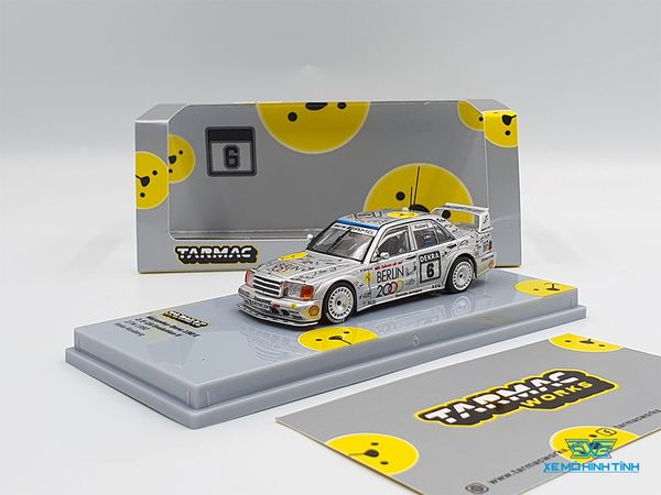 Xe Mô Hình Mercedes-Benz 190E 2.5-16 Evolution II DTM 1992 Keke Rosberg 1:64 Tarmac Works ( Bạc )