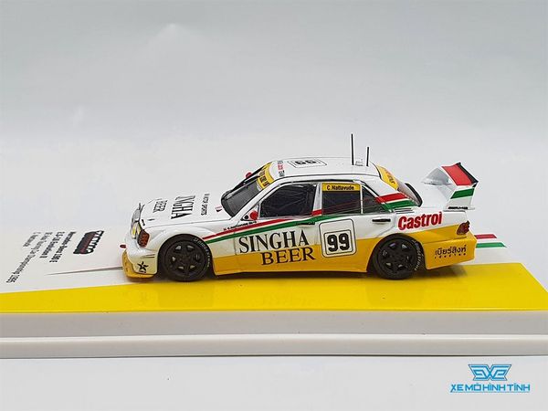 Xe Mô Hình Mercedes-Benz 190 E 2.5-16 Evolution II 1:64 Tarmac Works( Trắng Vàng )