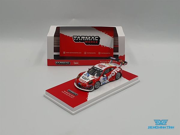 Xe Mô Hình Porsche 911 GT3 R Nurburgring 24H 2017 1:64 Tarmac Works( Trắng Đỏ )