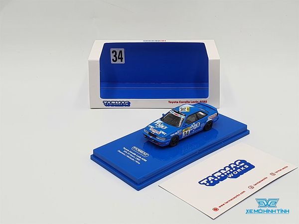 Xe Mô Hình Toyota Corolla Levin AE92 SPA 24 Hours 1989 1:64 Tarmac Works ( Xanh )