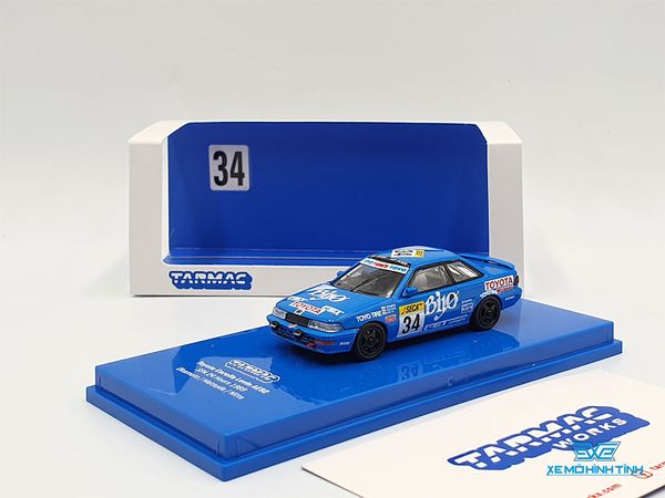 Xe Mô Hình Toyota Corolla Levin AE92 SPA 24 Hours 1989 1:64 Tarmac Works ( Xanh )