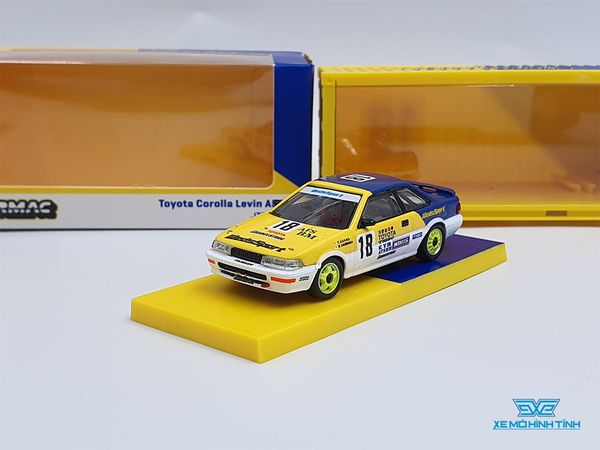 Xe Mô Hình Toyota Corolla Levin AE92 JTC 1993 1:64 Tarmac Works (Vàng Xanh)