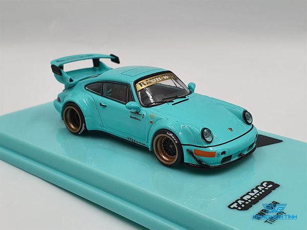 Xe Mô Hình Porsche RWB 964 Tiffany 1:64 Tarmac Works( Xanh Min )