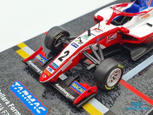 Xe Mô Hình Dallara Formula 3 F3 Macau GP FIA F3 World Cup 2019 1:64 Tarmac Works ( Trắng Đỏ )