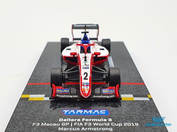 Xe Mô Hình Dallara Formula 3 F3 Macau GP FIA F3 World Cup 2019 1:64 Tarmac Works ( Trắng Đỏ )