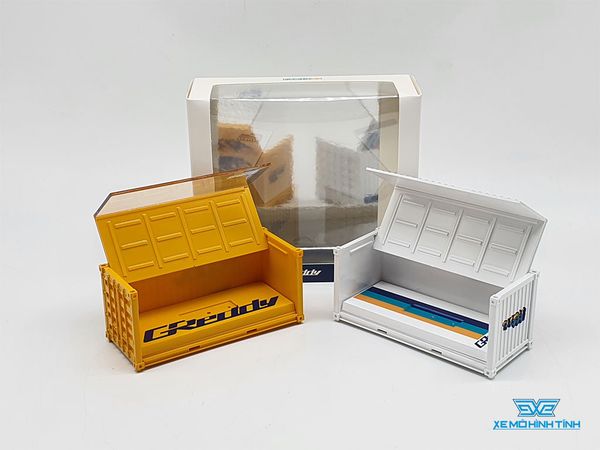 Set Mô Hình 2 Containers Greddy Đựng Xe 1:64 Tarmac Works ( Vàng , Trắng )