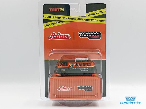 Xe Mô Hình Volkswagen T1 VAN Low Ride Height Jagermeister 1:64 Tarmac Works ( Xanh Rêu )