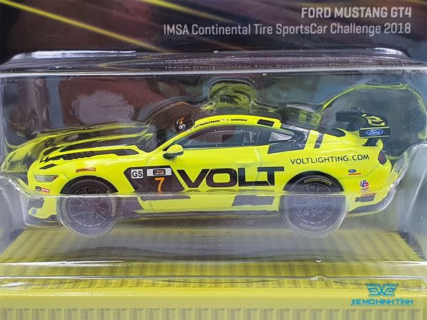 Xe Mô Hình Ford Mustang GT4 IMSA Continental Tire SportCar Challenge 2018 1:64 Tarmac Works ( Xanh Chuối Dạ )