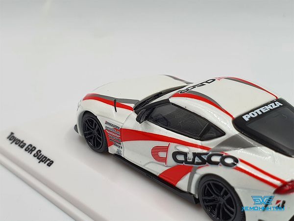 Xe Mô Hình Toyota GR Supra CUSCO 1:64 Tarmac Works/Kyosho (Trắng)