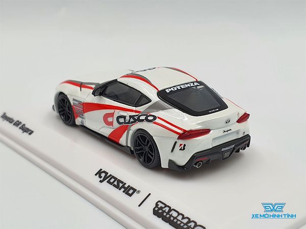 Xe Mô Hình Toyota GR Supra CUSCO 1:64 Tarmac Works/Kyosho (Trắng)