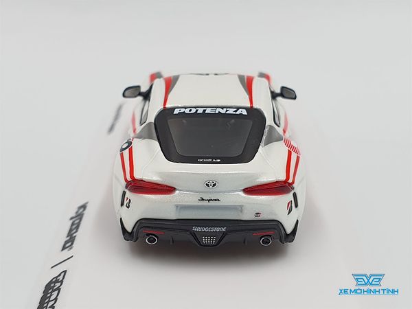 Xe Mô Hình Toyota GR Supra CUSCO 1:64 Tarmac Works/Kyosho (Trắng)