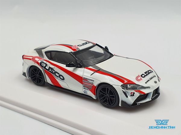 Xe Mô Hình Toyota GR Supra CUSCO 1:64 Tarmac Works/Kyosho (Trắng)