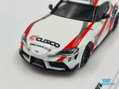 Xe Mô Hình Toyota GR Supra CUSCO 1:64 Tarmac Works/Kyosho (Trắng)