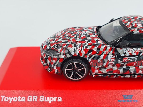 Xe Mô Hình Toyota GR Supra Test Car 1:64 Tarmac Works/Kyosho ( Caro Đỏ Xám )