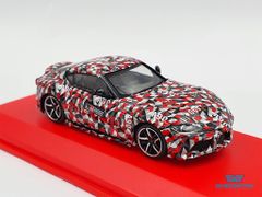 Xe Mô Hình Toyota GR Supra Test Car 1:64 Tarmac Works/Kyosho ( Caro Đỏ Xám )