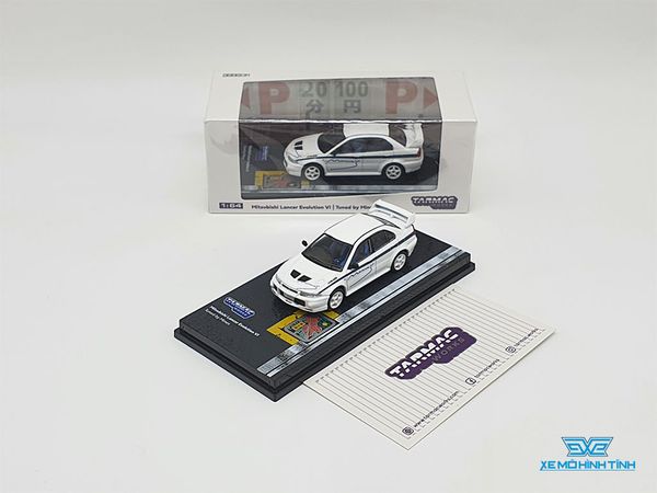 Xe Mô Hình Mitsubishi Lancer Evolution VI Tuned By Mine's 1:64 Tarmac Works ( Trắng )